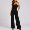 Combinaison Femme Élégante Bustier à Jambes Larges
