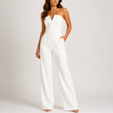 Combinaison Femme Élégante Bustier à Jambes Larges