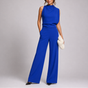 Combinaison Femme Sans Manches à Jambes Larges et Coupe Élégante