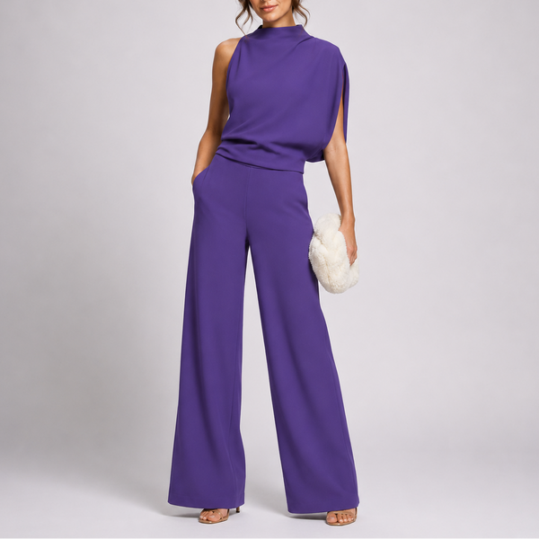Combinaison Femme Sans Manches à Jambes Larges et Coupe Élégante