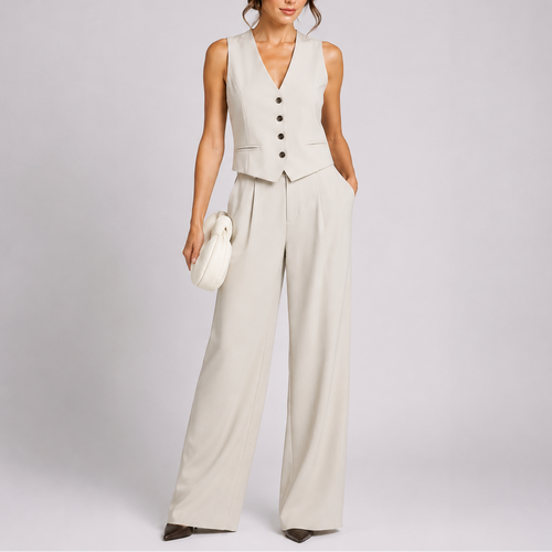 Ensemble Femme Deux Pièces Style Combinaison Tailleur