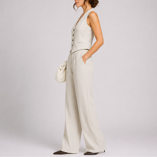Ensemble Femme Deux Pièces Style Combinaison Tailleur