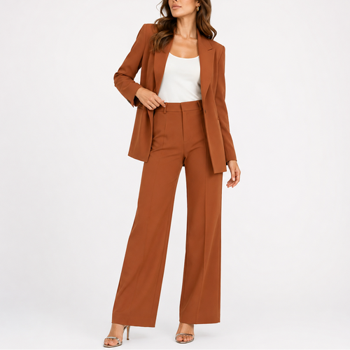Ensemble Femme Deux Pièces avec Blazer et Pantalon Droit