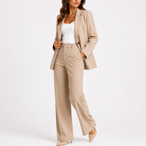 Ensemble Femme Deux Pièces avec Blazer et Pantalon Droit