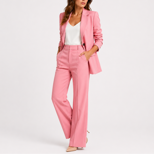 Ensemble Femme Deux Pièces avec Blazer et Pantalon Droit