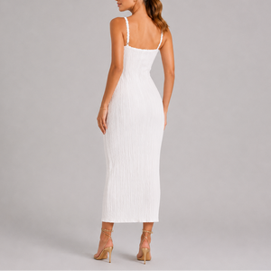Robe Caraco Texturée à Effet Ondulé pour Femme