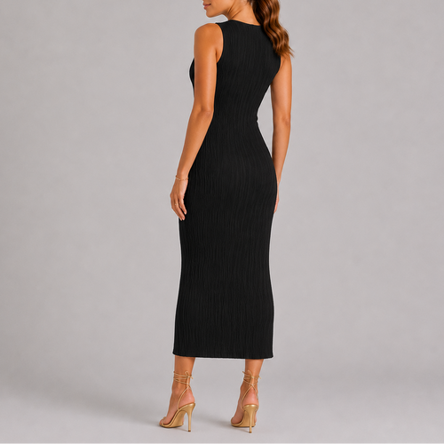 Robe Caraco Texturée à Effet Ondulé pour Femme