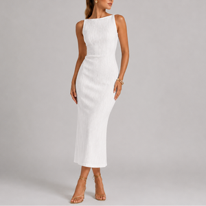 Robe Caraco Texturée à Effet Ondulé pour Femme
