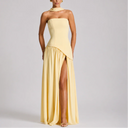 Robe Longue Femme à Dos Nu avec Écharpe Intégrée