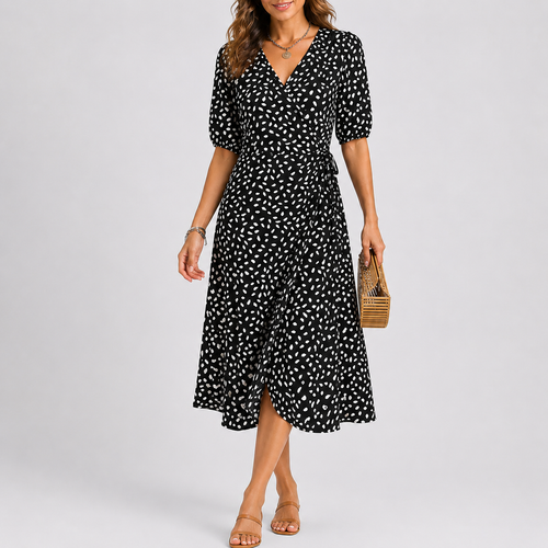 Robe Midi d’Été Femme à Imprimé Abstrait
