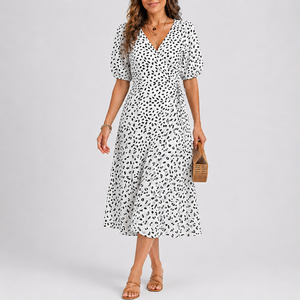 Robe Midi d’Été Femme à Imprimé Abstrait