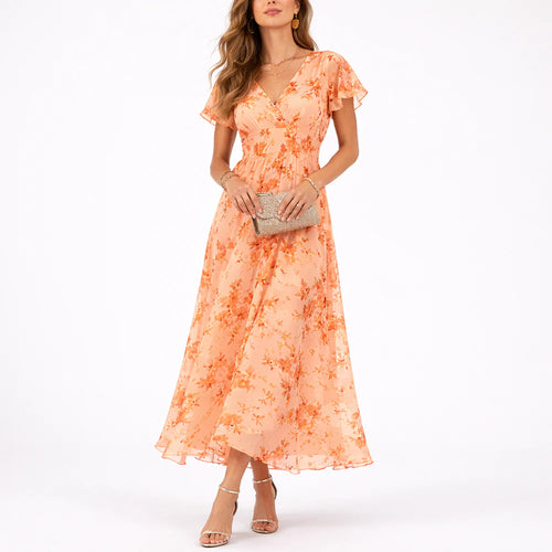 Robe Maxi Fleurie Élégante et Fluide pour Femme