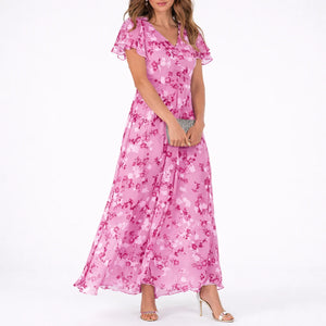 Robe Maxi Fleurie Élégante et Fluide pour Femme