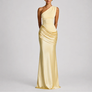 Robe Maxi Élégante à Une Épaule pour Femme