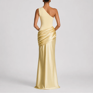 Robe Maxi Élégante à Une Épaule pour Femme