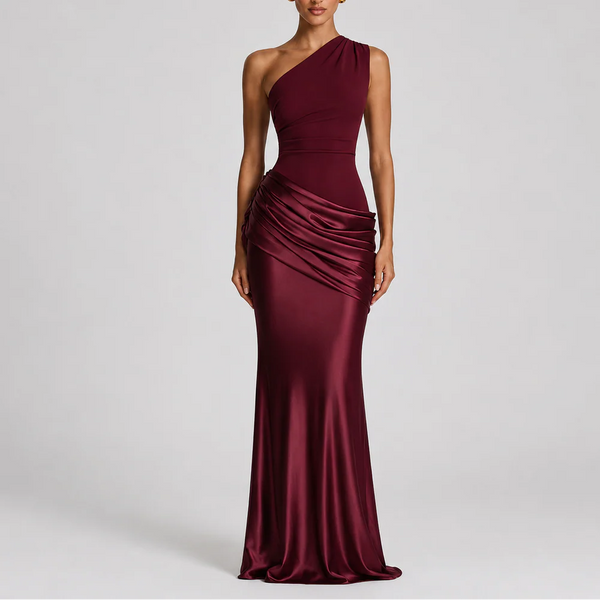 Robe Maxi Élégante à Une Épaule pour Femme