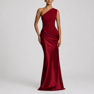 Robe Maxi Élégante à Une Épaule pour Femme