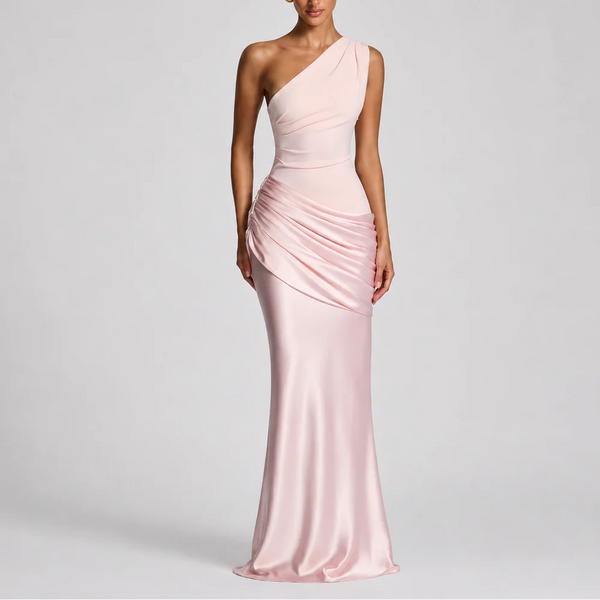 Robe Maxi Élégante à Une Épaule pour Femme