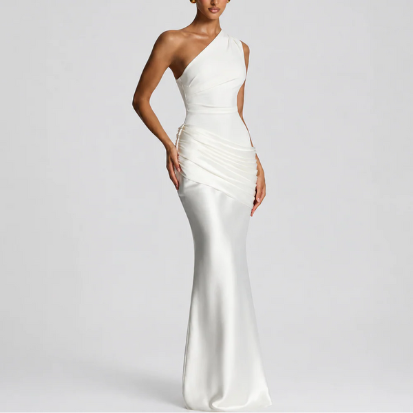 Robe Maxi Élégante à Une Épaule pour Femme