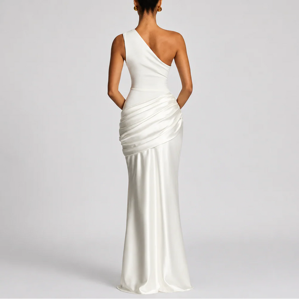 Robe Maxi Élégante à Une Épaule pour Femme