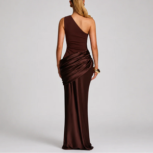 Robe Maxi Élégante à Une Épaule pour Femme