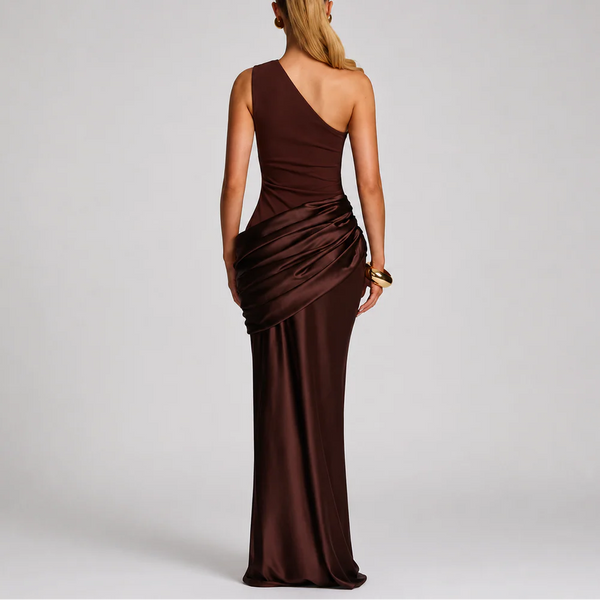 Robe Maxi Élégante à Une Épaule pour Femme