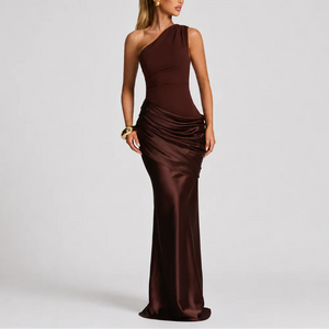 Robe Maxi Élégante à Une Épaule pour Femme